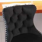 A&A Furniture Modern Swivel Velvet Barstools with Adjustable Height and Chrome Base, Black, Set of 2 - Grand Goldman Shop
