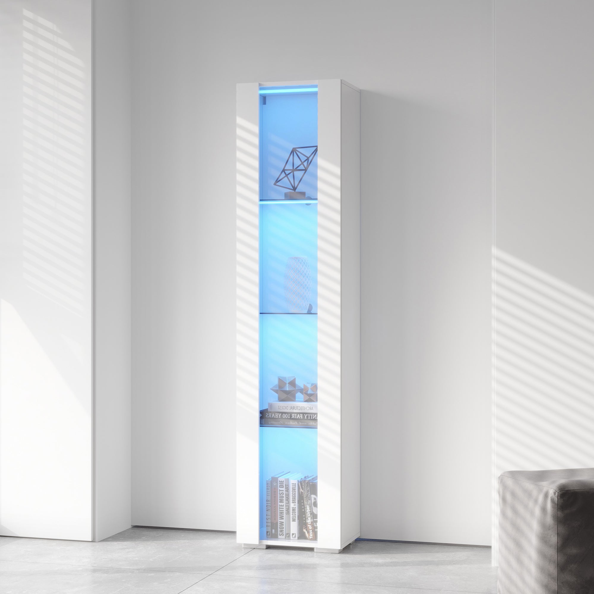 Side cabinet with aluminum strip lamp, - Grand Goldman Shop