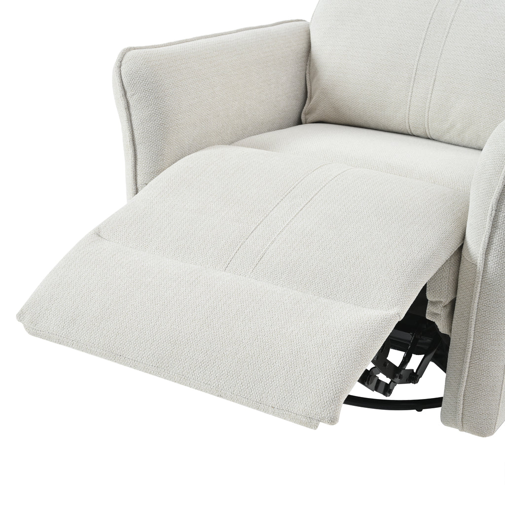 270° Power Swivel Rocker Recliner Chair for Adults, Swivel Rocking Recliner Chair,Electric Small Recliners for Small Spaces, Single Sofa Recliner for Living Room, Bedroom,RV (Fabric Gray+270°Swivel) - Grand Goldman Shop