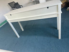 Cream White Vanity Desk with 3 Drawers, Modern Makeup Table or Writing Desk, Multipurpose Dressing Table for Bedroom, No Mirror Included - Grand Goldman Shop
