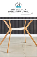 Modern Minimalist StyleDining Table MDF Anti-Scratch Top Metal Shelf Metal Heat Transfer Legs Leveling Feet For Dining Room Kitchen Office Table X 1(White) - Grand Goldman Shop