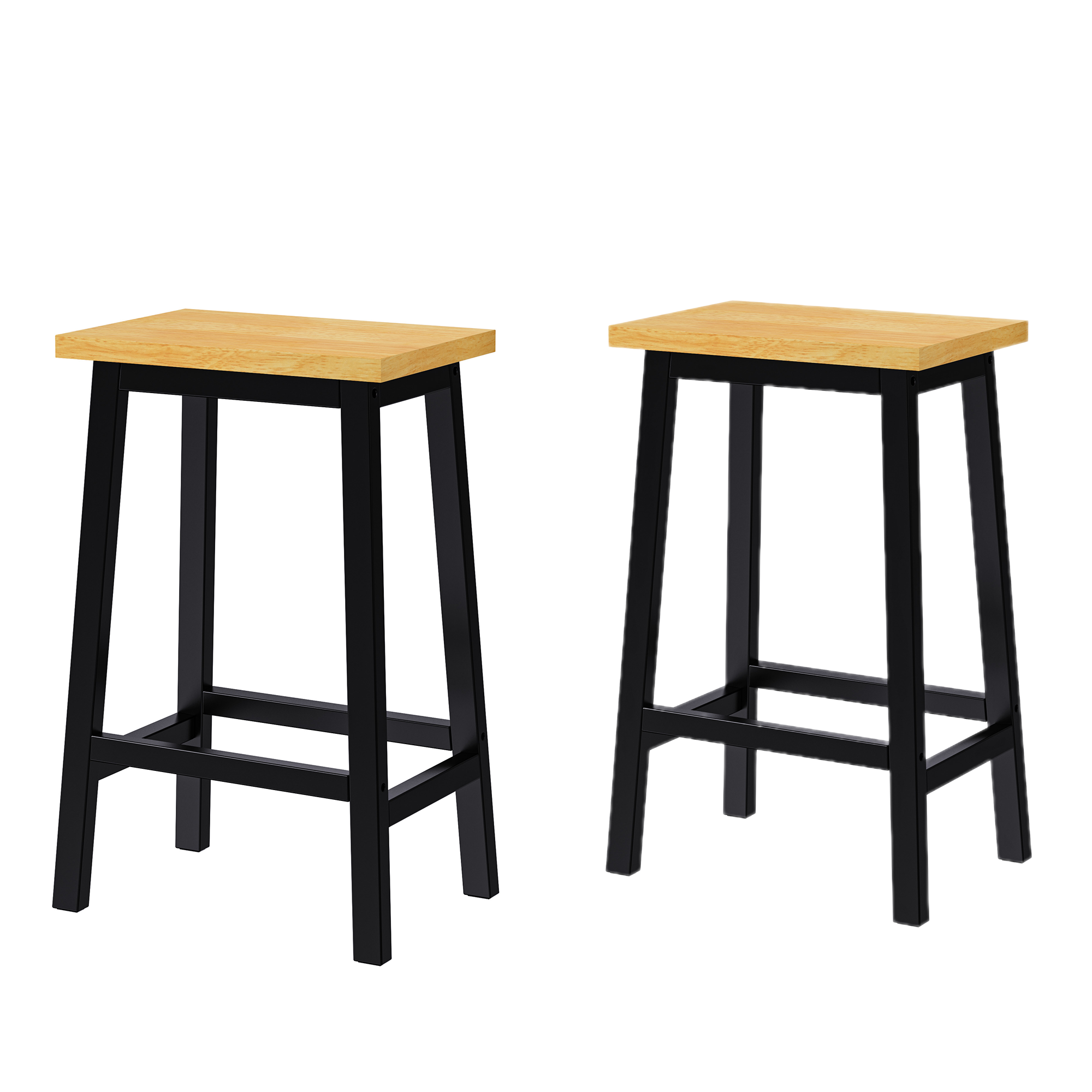 K&K 53inch Large Kitchen Island with 2 Bar Stools, Power Outlet,Door Internal Storage Rack, Kitchen Storage Cart on 5 Wheels with Drop Leaf, 5 Open Side Racks, 3 Drawers,Black (Three Packages) - Grand Goldman Shop