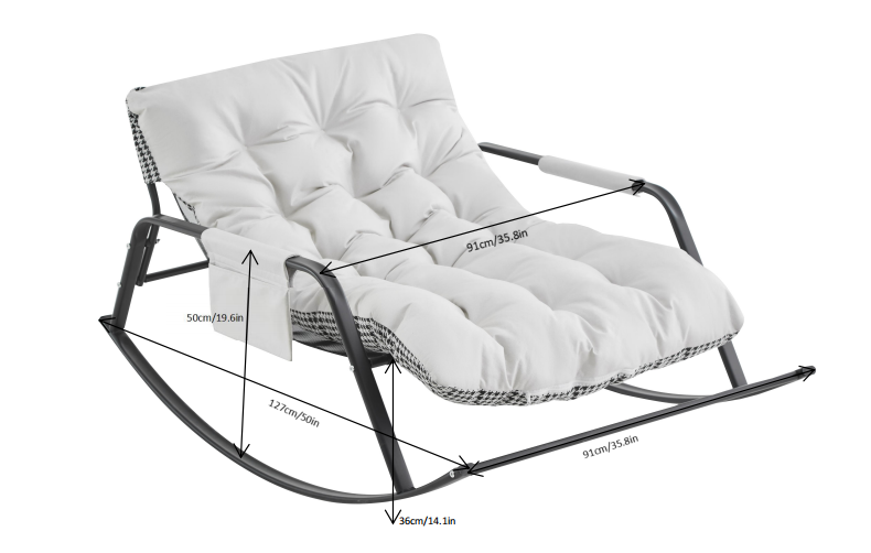 Rocking Chair with Extra-Wide Technical leather Upholstered Gliding Chair Boucle Reclining Chair, Modern Accent Chair for Living Room Nursery Bedroom -white - Grand Goldman Shop