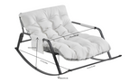 Rocking Chair with Extra-Wide Technical leather Upholstered Gliding Chair Boucle Reclining Chair, Modern Accent Chair for Living Room Nursery Bedroom -white - Grand Goldman Shop