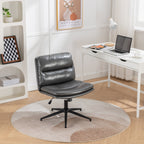 Bizerte Adjustable Swivel Criss-Cross Chair, Wide Seat/ Office Chair /Vanity Chair, Gray - Grand Goldman