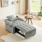 3-in-1 Sofa Bed, Convertible Sleeper Chair Sofa Bed Adjustable Pull Out Sleeper Chair Bed Multi-Pockets Folding Sofa Bed for Living Room Bedroom Small Space (Grey) - Grand Goldman Shop