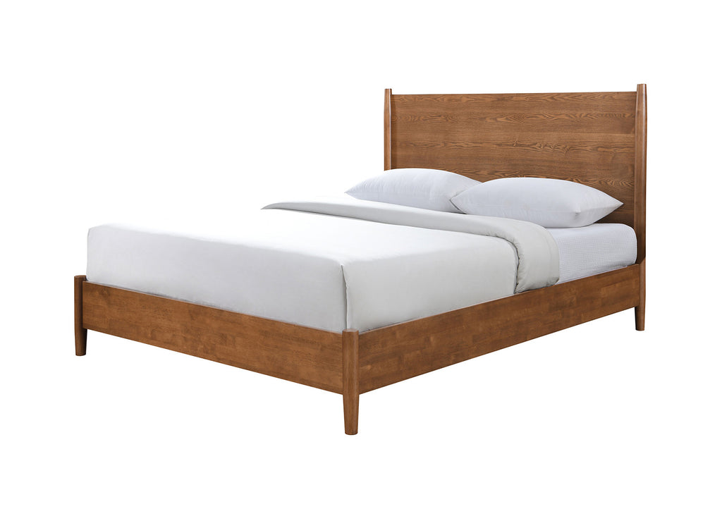 Walnut Color Panel Headboard 3pc Bedroom Set Eastern King Size Bed 2x Nightstands Wooden Mid-Century Modern Style - Grand Goldman Shop