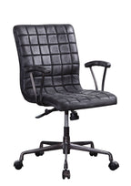 Barack Vintage Black Top Grain Leather & Aluminum Office Chair - Grand Goldman