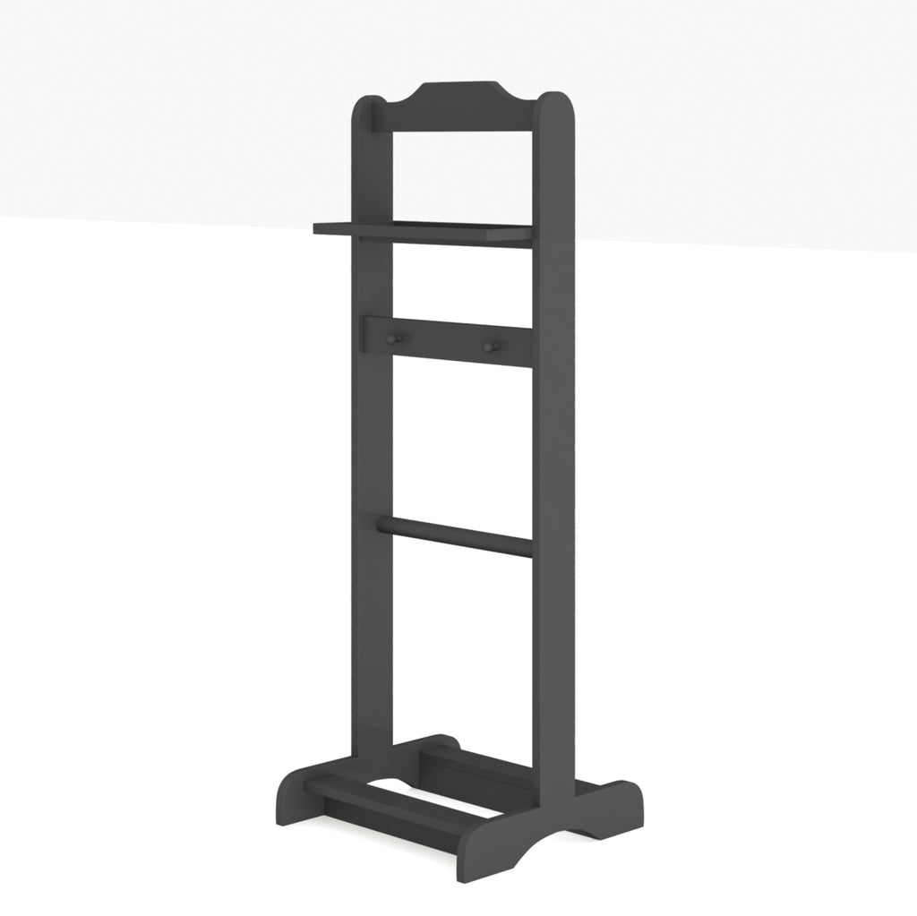 Accent Portable Garment Rack,Clothes Valet Stand with Storage Organizer,Black Finish - Grand Goldman Shop