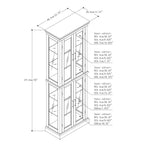 Lighted Curio Cabinet with Adjustable Shelves, Mirrored Back, and Tempered Glass Doors, 6-Tier Walnut Finish - Grand Goldman Shop