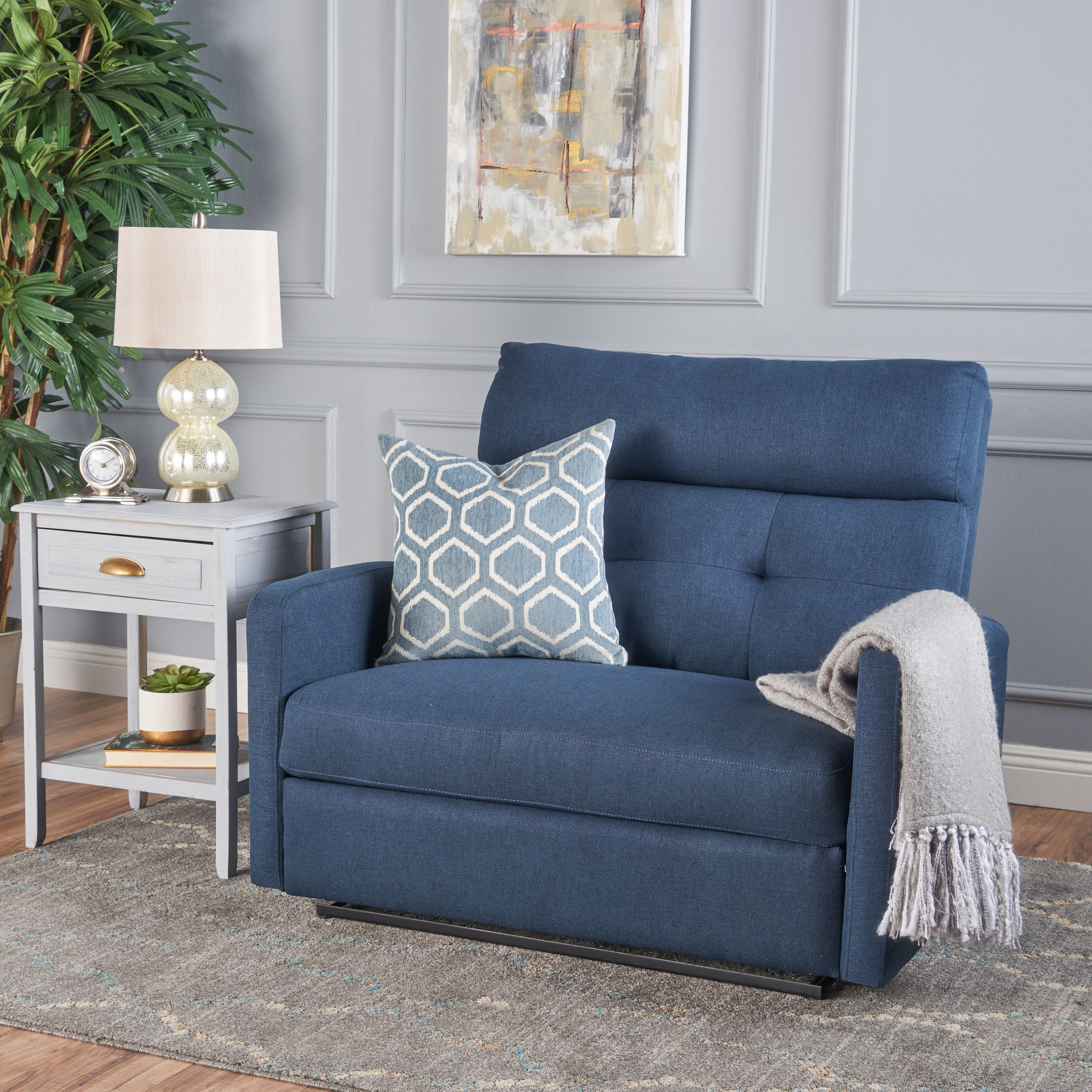 Alma Contemporary Upholstered Loveseat Recliner - Grand Goldman Shop