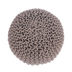 Moro Knitted Cotton Round Pouf with Pumpkin Shape in Brown, 20 x 20 inches - Grand Goldman Shop