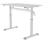 Adjustable Study Desk for Kids and Adults, Height-Adjustable Home Office Desk, White Frame with White Wood Tabletop, 60cm x 1