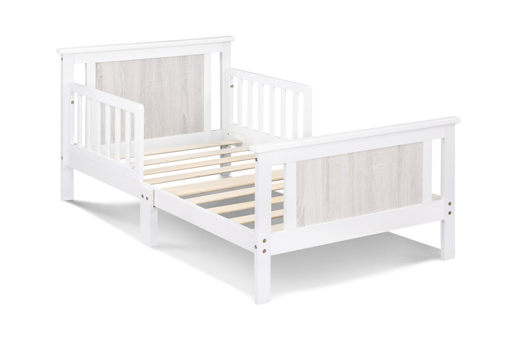 Connelly Reversible Panel Toddler Bed White/Rockport Gray | Premium Home Decor - Grand Goldman