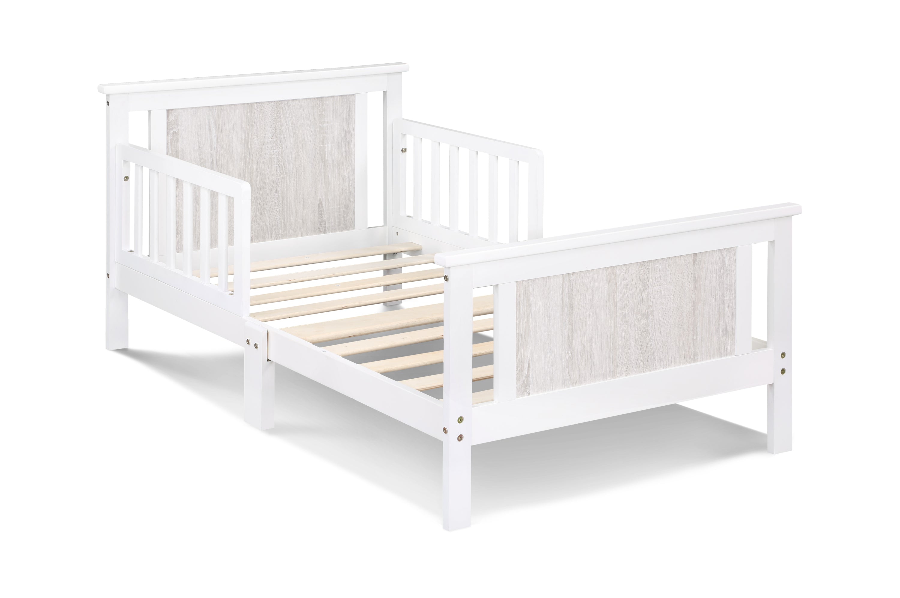 Connelly Reversible Panel Toddler Bed White/Rockport Gray | Premium Home Decor - Grand Goldman