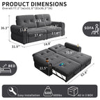 It is a multi-functional sofa, a 77-inch convertible sofa bed, and a 2-in-1 piece suitable for both sitting and lying down. Made of  Chenille fabric, it is suitable for living rooms, bedrooms - Grand Goldman Shop