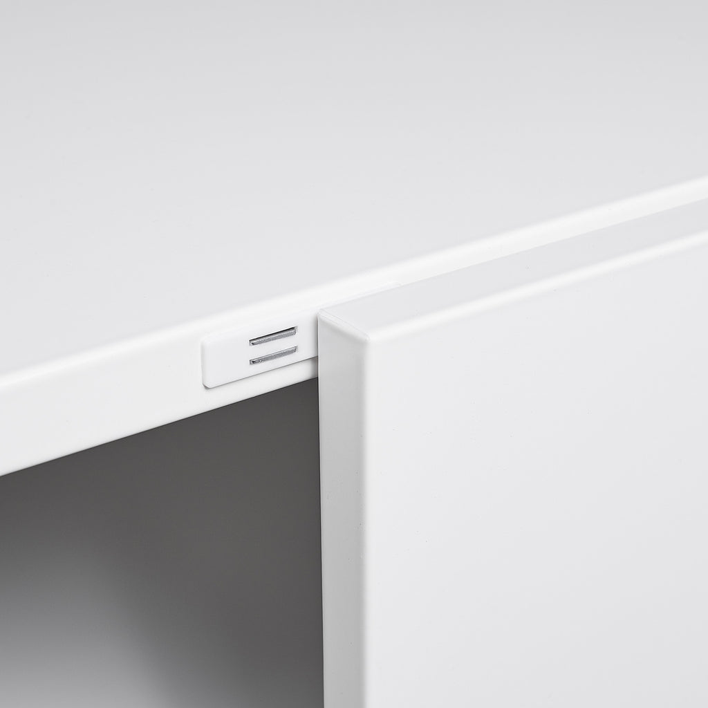 White Steel 2-Door Copier Cabinet with Mobile Pedestal and Printer Stand | Premium Home Decor - Grand Goldman