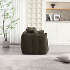 Cozy Beanbag Chair with High Resilience Foam Core for Two - Olive Green Chenille, 66x35x25 inches - Grand Goldman Shop