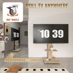 TV Stand with Shelf for Living Room, Bedroom,Offices,Mobile TV Cart for 32-75 inches,Floor Stand with Mount on Lockable Wheels,Natural - Grand Goldman Shop