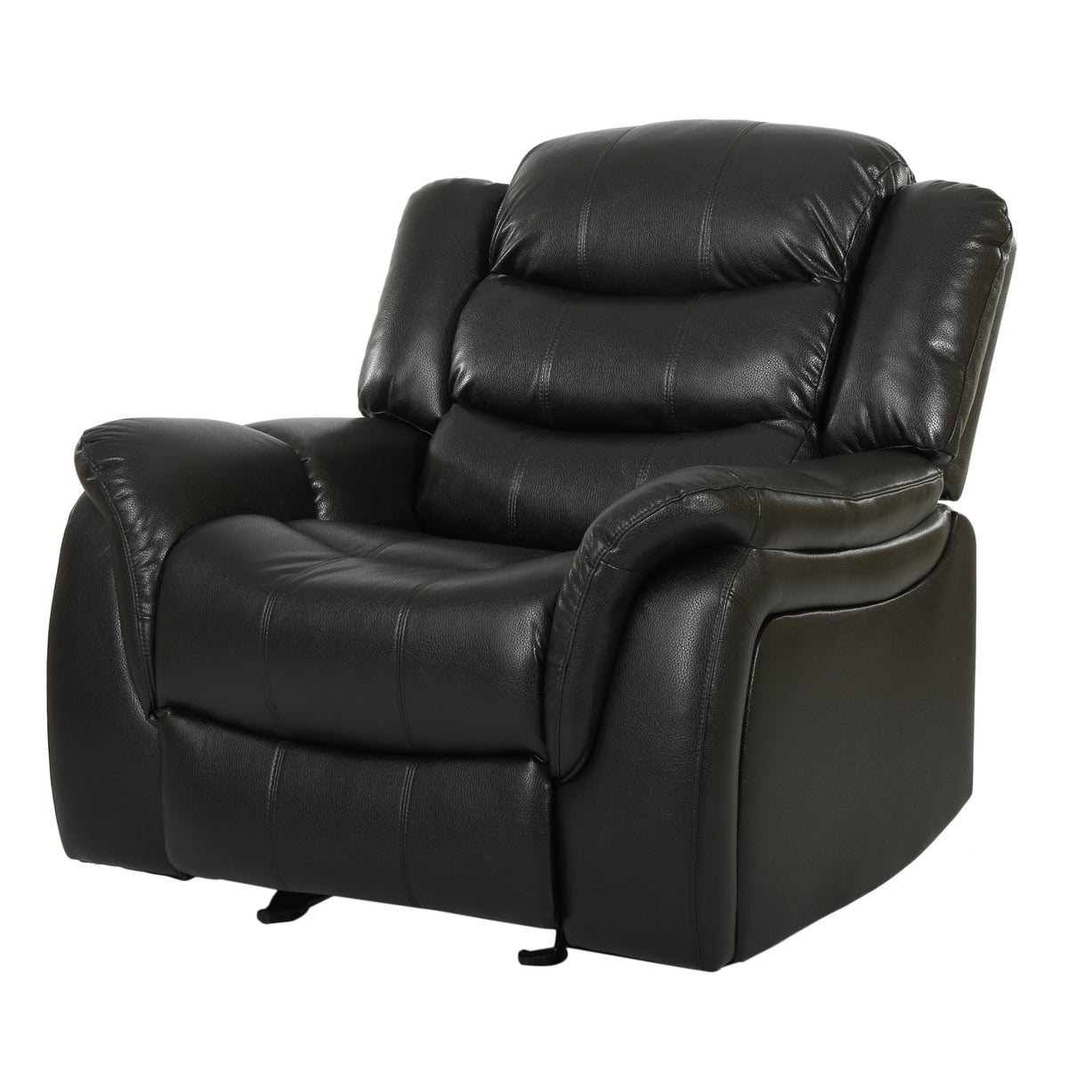 Classic Design Black Berry PU Upholstery Glider Recliner Chair with Spacious Comfort and Durable Construction - Grand Goldman Shop