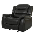 Classic Design Black Berry PU Upholstery Glider Recliner Chair with Spacious Comfort and Durable Construction - Grand Goldman Shop