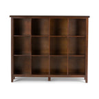 Artisan Transitional 12 Cube Storage in Russet Brown with Solid Wood Construction and Glazed Finish - Grand Goldman