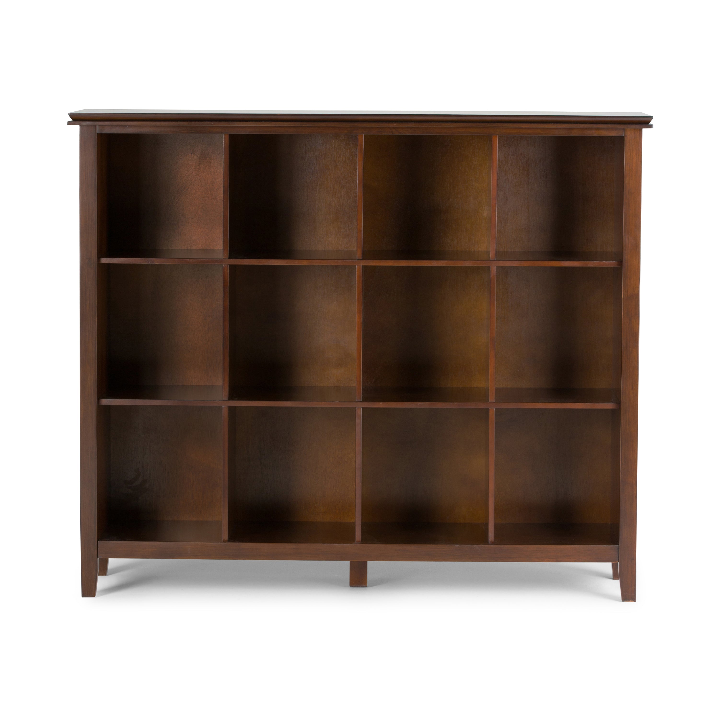 Artisan Transitional 12 Cube Storage in Russet Brown with Solid Wood Construction and Glazed Finish - Grand Goldman