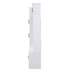 VIBE HAUS 79'' Tall Modern Hall Tree with Shoe Storage, 4-in-1 Entryway Bench with 6 Cabinets, 4 Coat Hooks & Adjustable Shelf for Hallway, living room, White - Grand Goldman Shop