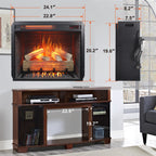 23 inch Infrared  heating electric fireplace insert, with log set & realistic flame, remote control with timer, overheating protection - Grand Goldman Shop