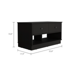 Hamilton Storage Bench, Two Open Shelves, Two Drawers -Black - Grand Goldman Shop