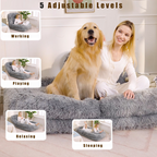 [NEW ARRIVED] [VIDEO PROVIDED] Human Dog Bed,Lazy Sofa,5-Position Adjustable Convertible,Floor Gaming Chair,bedroom, living room,Suitable for gaming, meditation,relaxation,Plush Fabric,Light Gray - Grand Goldman Shop