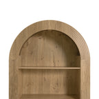 78.74' Tall Arched Bookcase,  Mid Century Modern 4-Tier Arched Storage Bookcase with Open Display Storage Shelf for Dining Room, Living Room,Bedroom (Natural) - Grand Goldman Shop