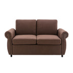 Orisfur Pull Out Sofa Bed Loveseat Sleeper with Twin Size Memory Mattress, USB Ports, Brown Linen, 57.9' - Grand Goldman Shop