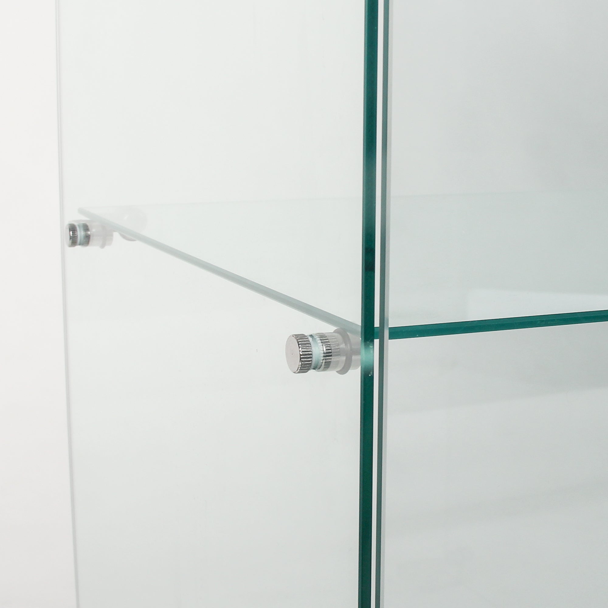 Glass Display Cabinet with 5 Shelves Double Door, Curio Cabinets for Living Room, Bedroom, Office, Black Floor Standing Glass