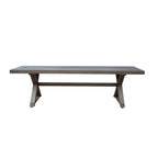 Modern Aluminum Outdoor Dining Bench with X-Base, Dark Gray Finish, 59'W Patio Seating - Grand Goldman Shop