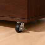 Rustic Dark Brown 5-Drawer Rolling Dresser with Caster Wheels, Wooden Mobile Storage Cabinet for Bedroom, Closet, or Small Space, 30.71' W x 15.83' D x 46.46' H - Grand Goldman Shop