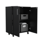 Storage Cabinet Lions, Double Door and Casters, Black Wengue Finish - Grand Goldman