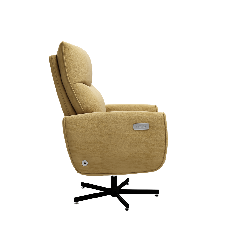 Power Swivel Recliner Chair, Electric Reclining with USB & Type-C Charging, 360° Swivel Velvet Upholstered Accent Chair, for 