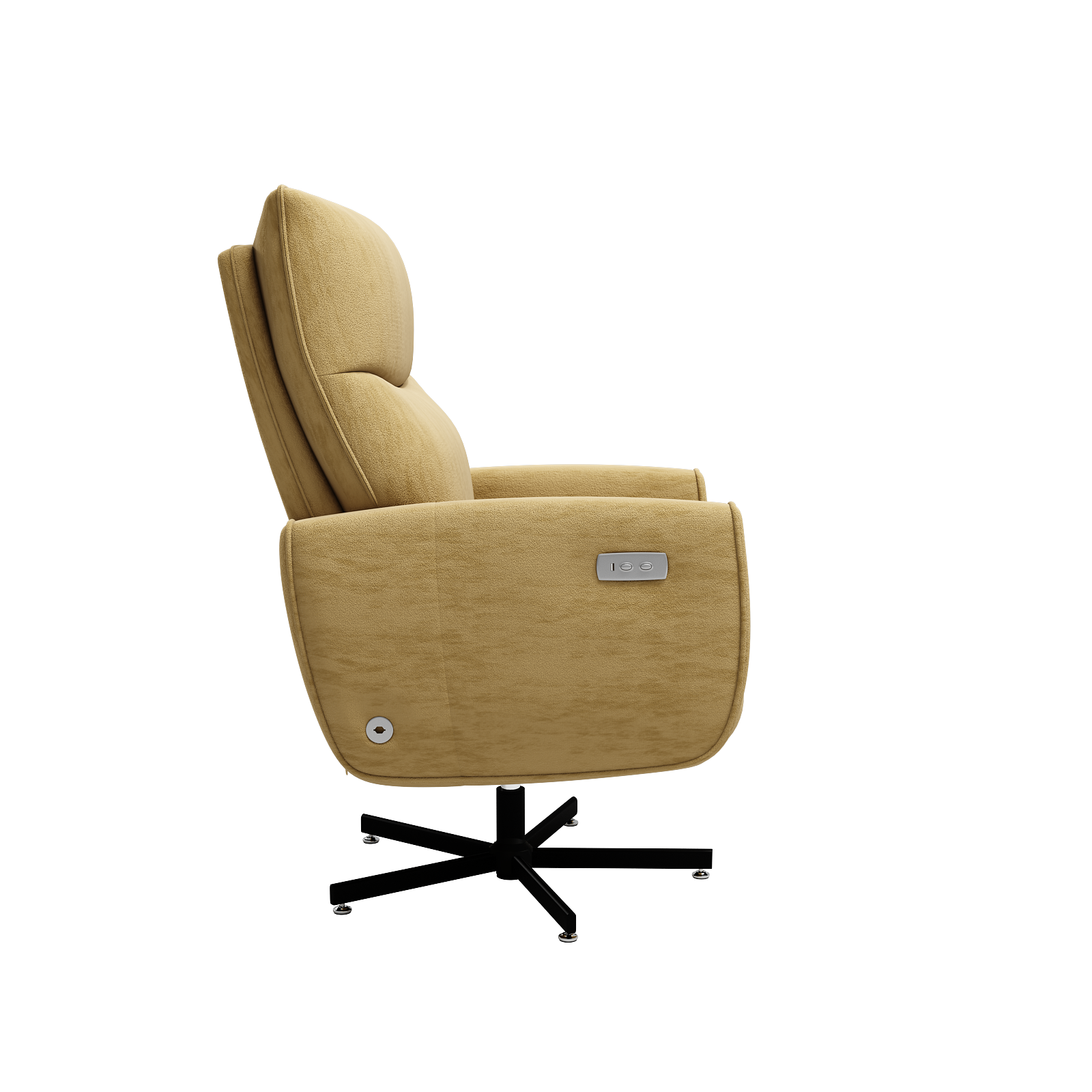 Power Swivel Recliner Chair, Electric Reclining with USB & Type-C Charging, 360° Swivel Velvet Upholstered Accent Chair, for 
