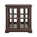 LED Curio Display Cabinet,Antique Display Cabinet with Adjustable Shelves,Retro Design Quality Showcase with Lattice Doors Elegant Bookcase and Storage Cabinet for Home Decor and Organization CHE - Grand Goldman Shop