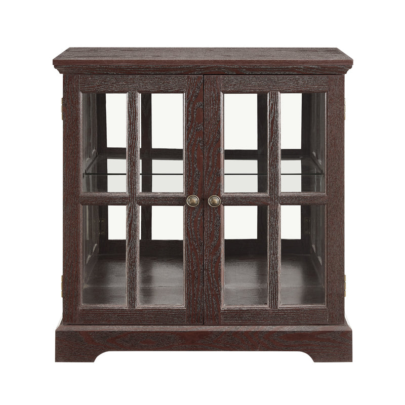 LED Curio Display Cabinet,Antique Display Cabinet with Adjustable Shelves,Retro Design Quality Showcase with Lattice Doors Elegant Bookcase and Storage Cabinet for Home Decor and Organization CHE - Grand Goldman Shop