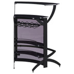 Elaina Black 2-shelf Home Bar - Grand Goldman Shop