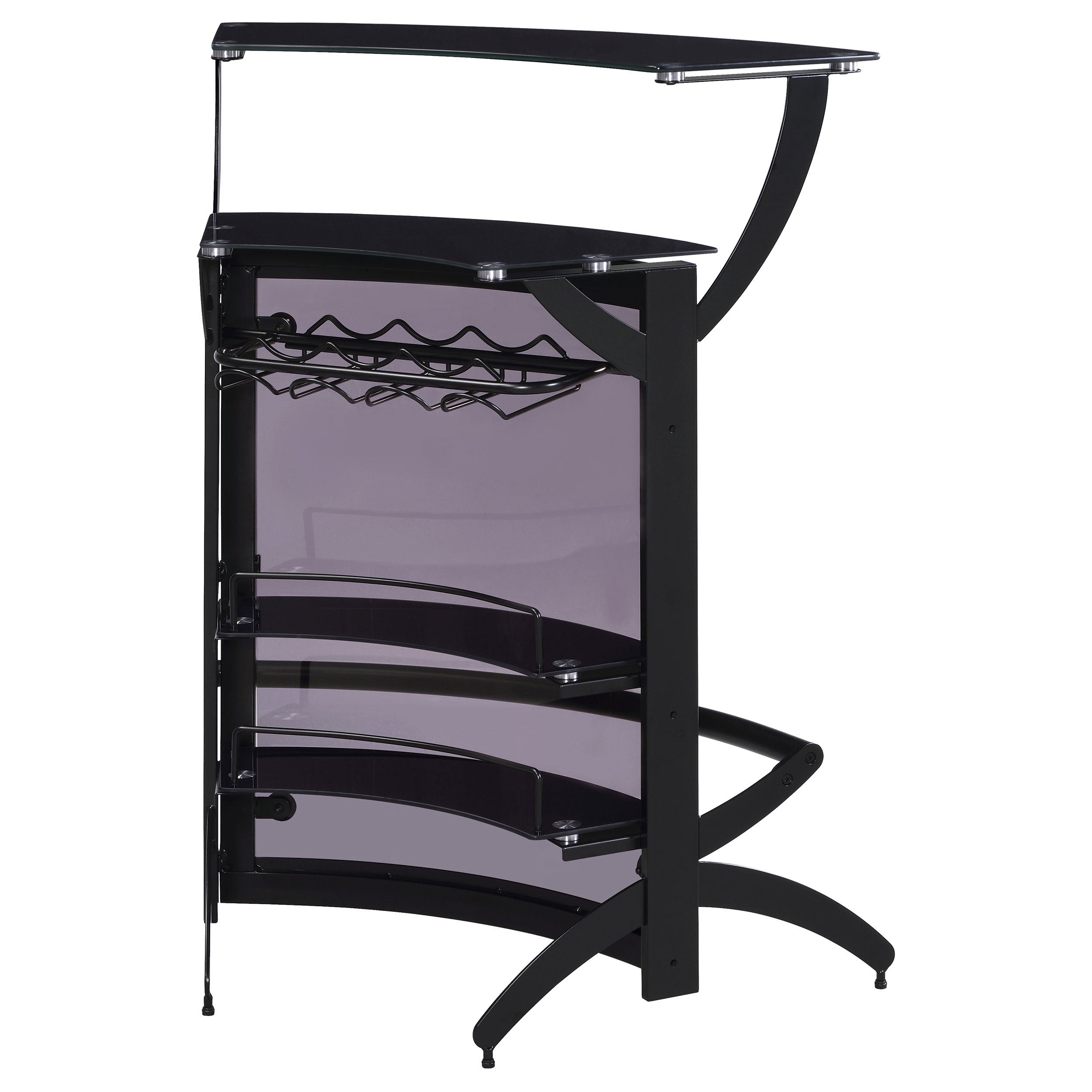 Elaina Black 2-shelf Home Bar - Grand Goldman Shop