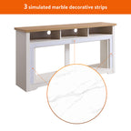 70 inch Fireplace TV Stand for TVs up to 70',with 60'smart Electric Fireplace,white - Grand Goldman Shop