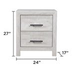 DENVER Modern Queen 4-Piece Bedroom Set with Bed, Dresser, Mirror and Nightstand, Natural Finish, Contemporary Storage Furniture Set - Grand Goldman Shop