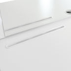 Floating Makeup Vanity Desk with Mirror & 3-Color Lights, Wall Dressing Table with Power Outlet, Compact vanity, Large Storage, White - Grand Goldman Shop
