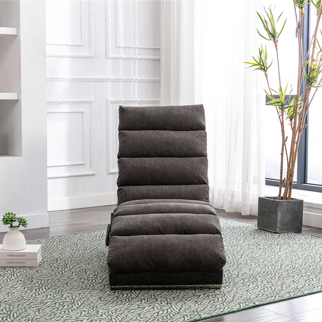 Ergonomic Linen Massage Chaise Lounge with Remote Control, Dark Gray, Electric Massage Lounger with 5 Modes - Grand Goldman Shop