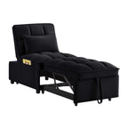 4 in1 Multi-Function Single Sofa Bed with Storage Pockets,Tufted Single Pull-out Sofa Bed with Adjustable Backrest and Pillows ,Convertible  Chaise Lounge,Black - Grand Goldman Shop