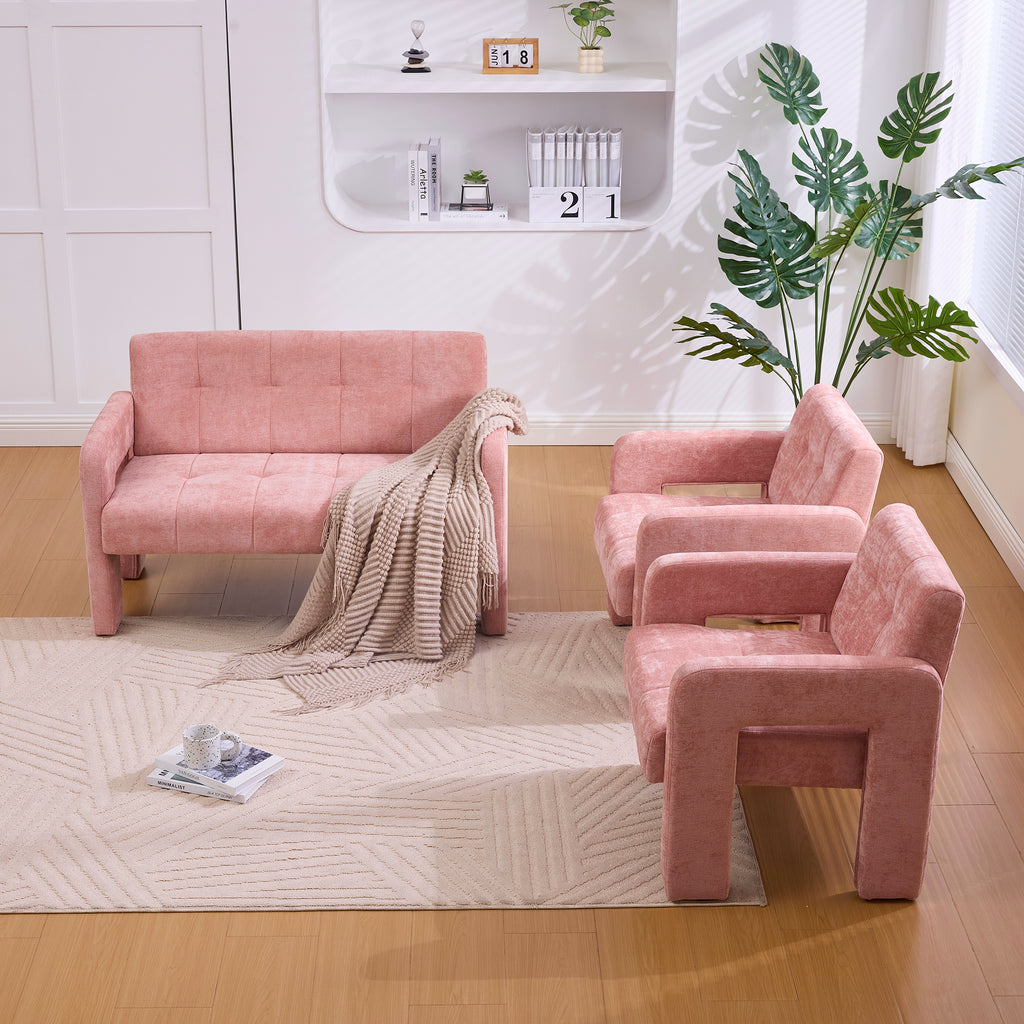 Nordic Modern Double Armchair Living Room & Bedroom Compact Upholstered Sofa Leisure Sofa Comfortable Seating with Dual Armrests Can be paired with a single chair - Grand Goldman Shop