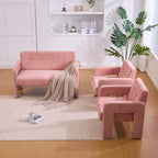 Nordic Modern Double Armchair Living Room & Bedroom Compact Upholstered Sofa Leisure Sofa Comfortable Seating with Dual Armrests Can be paired with a single chair - Grand Goldman Shop